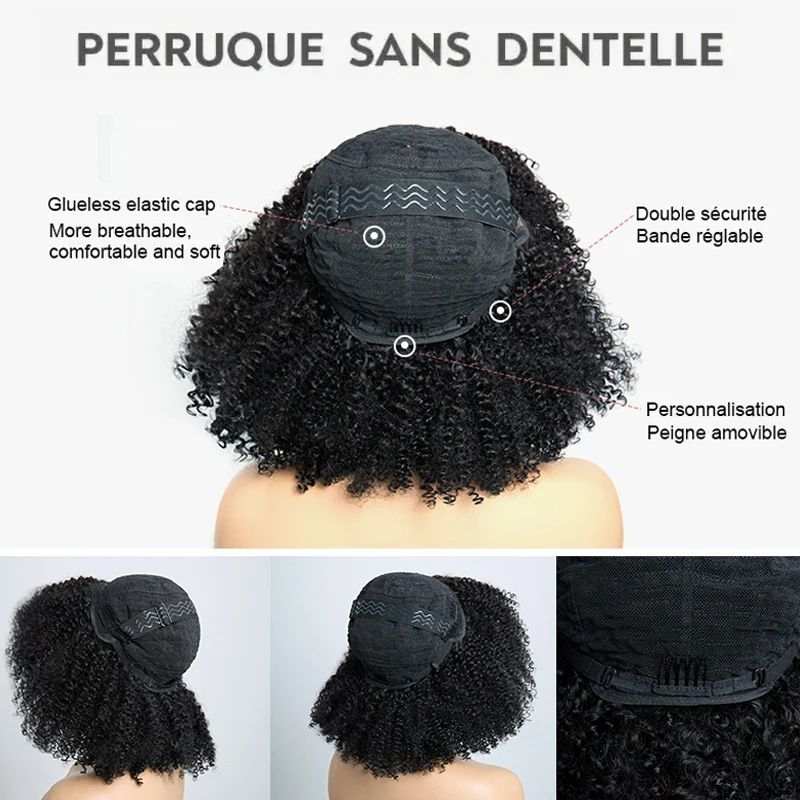 Perruque Bob Court Afro | 100% Naturelle